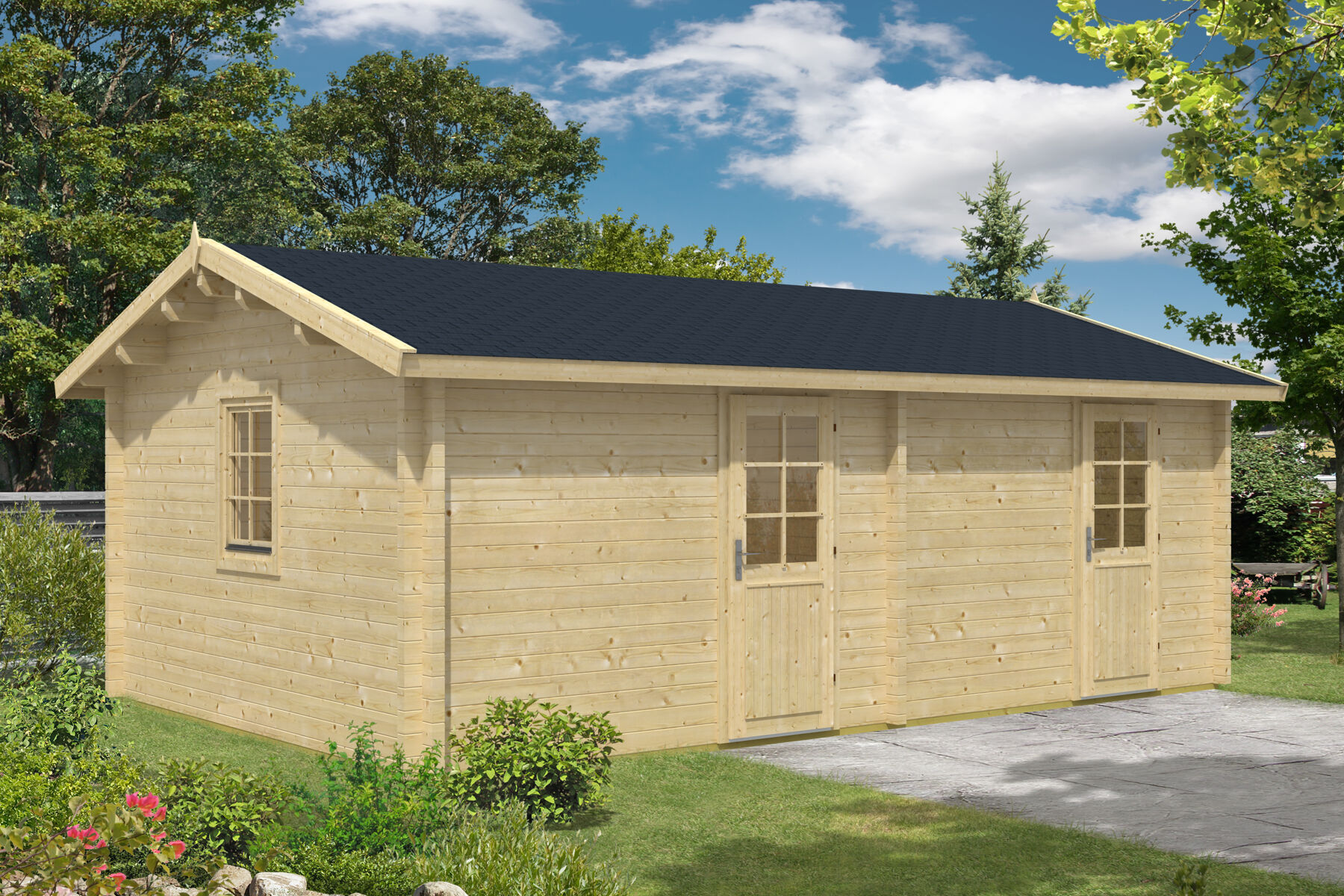 Wohnen, Garage, Kabine, Haus, Blockhütte