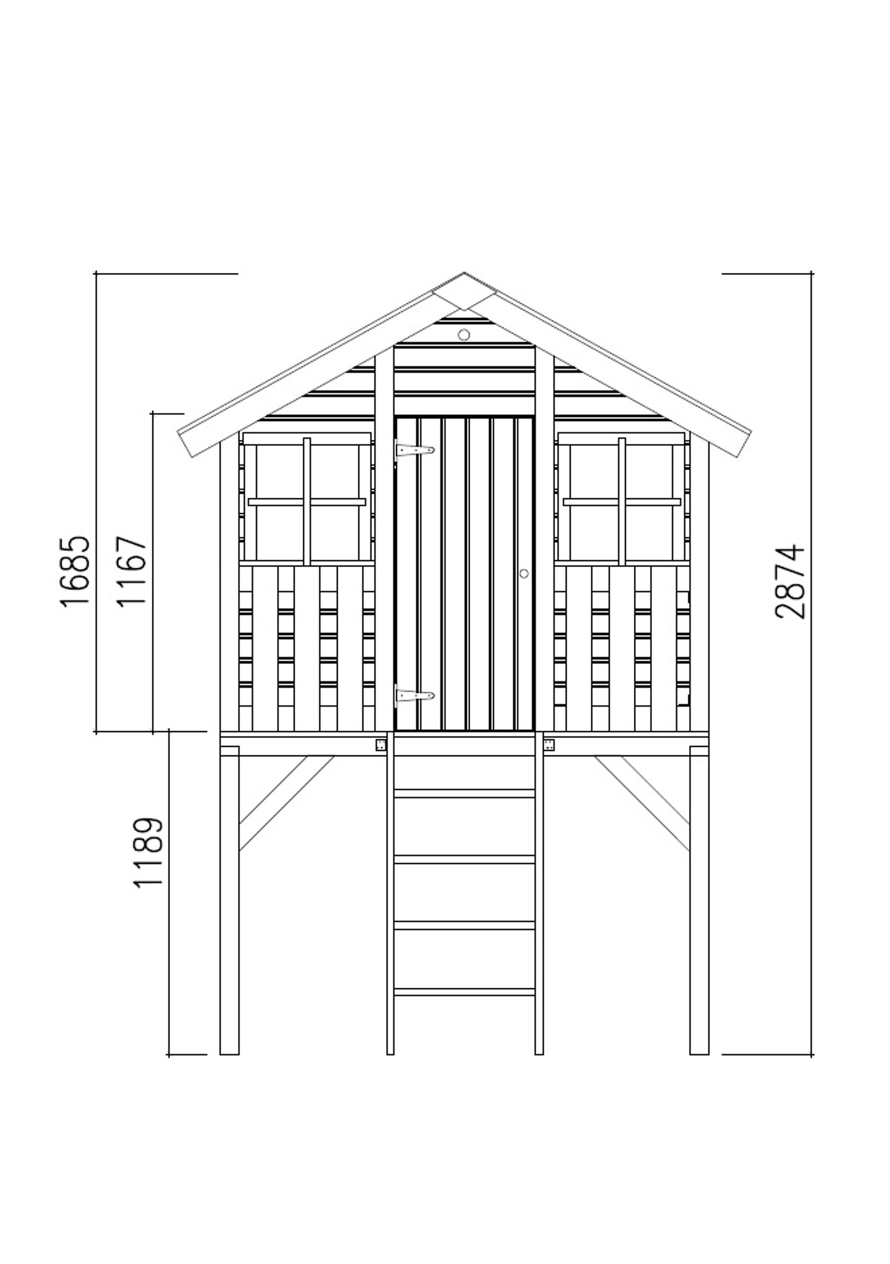 Stelzenhaus Tobi 2,1 m² Set mit Schaukel