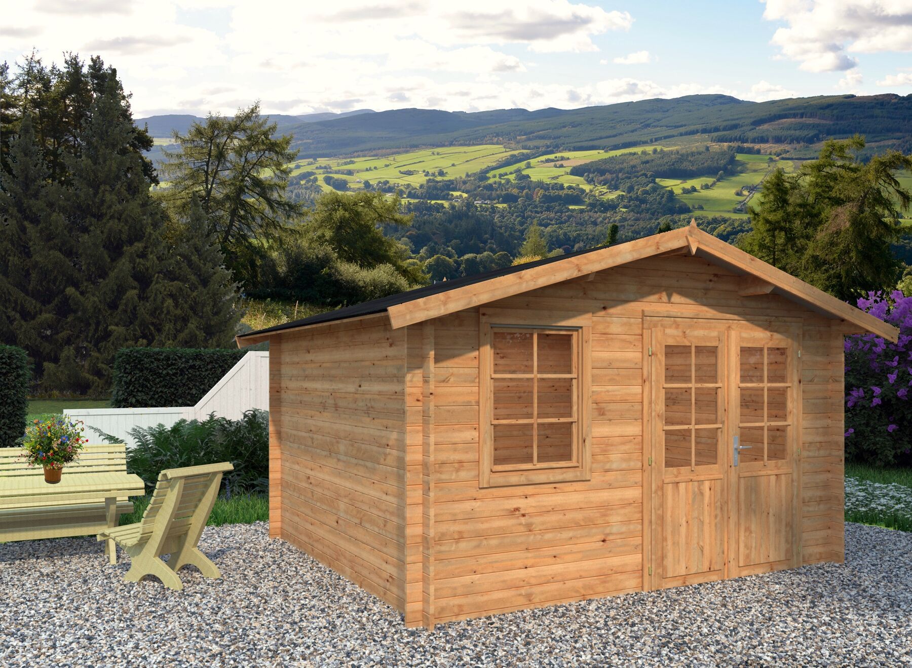 Palmako Gartenhaus Klara 10,4 m² Hellbraun