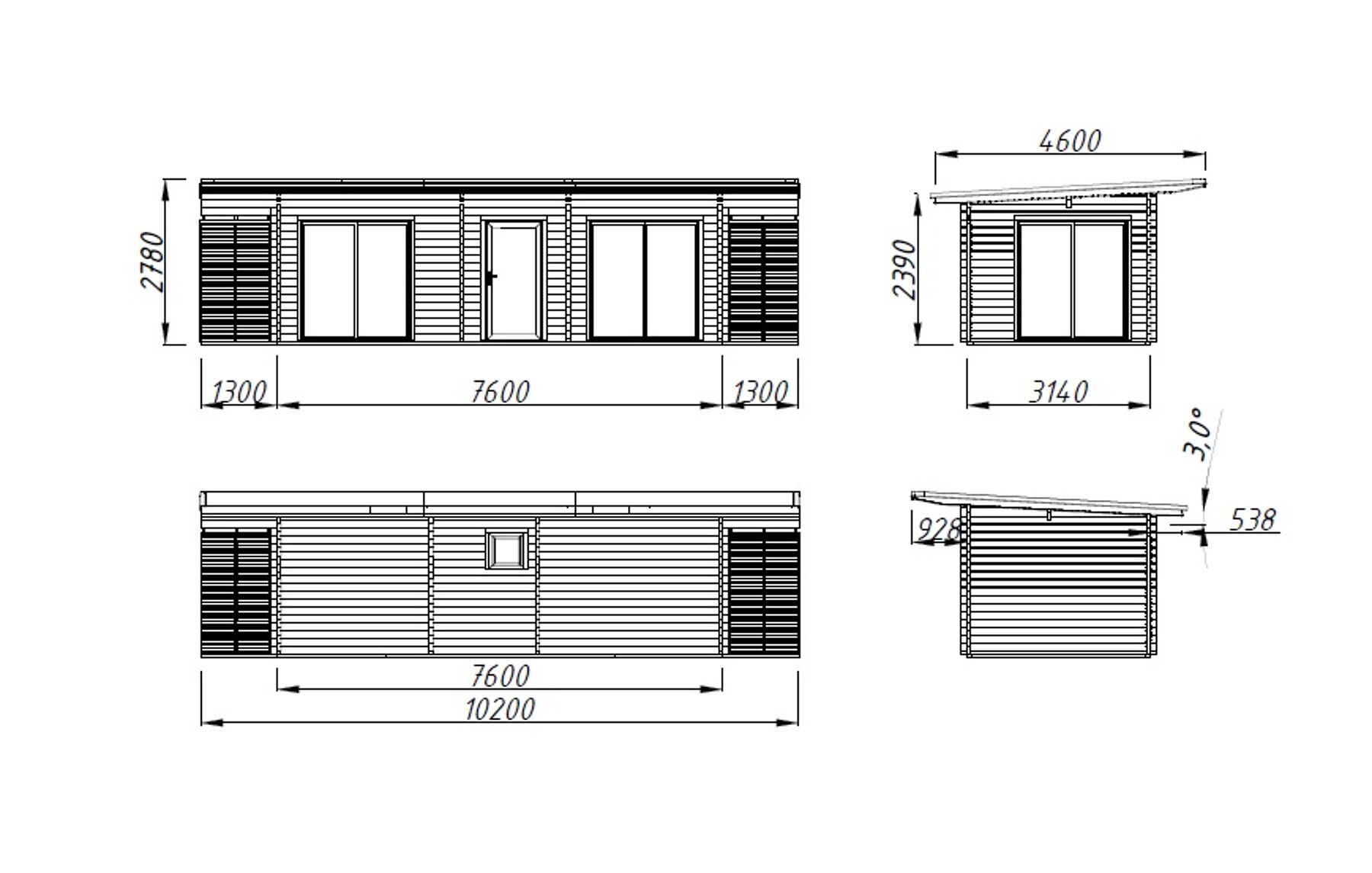Ferienhaus Cecilia 21,8 m² mit ISO-Glas Schiebetür