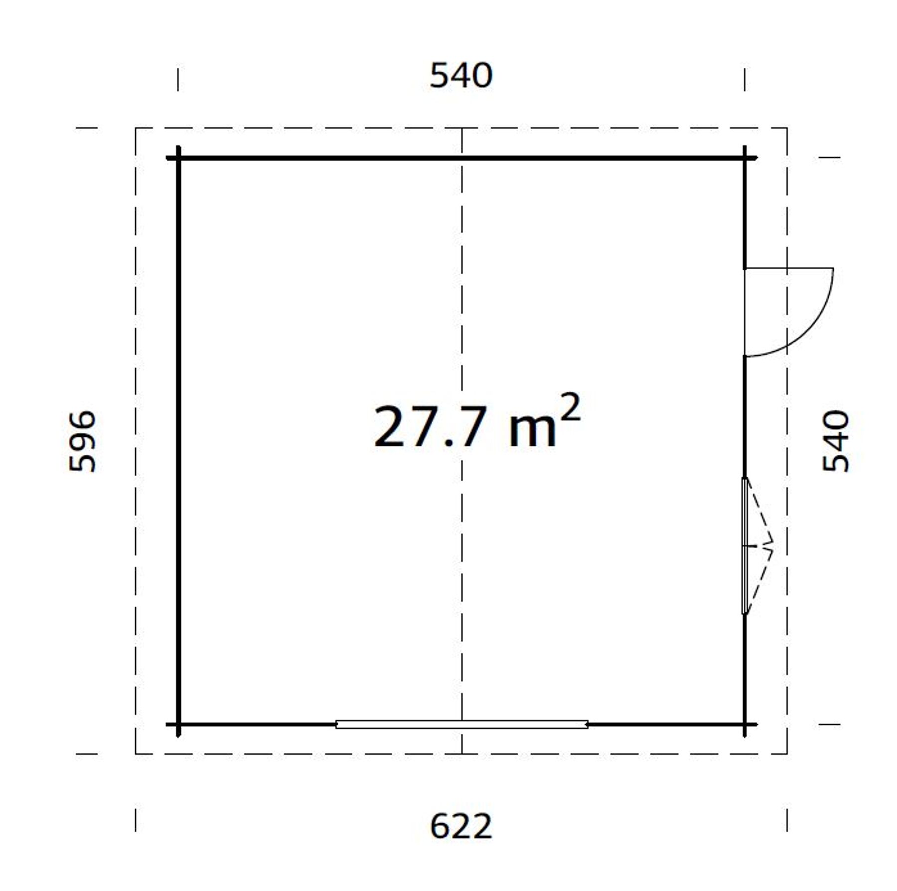 Grundriss_Roger_27-7_m-_Ohne_TorTHimM6HvhXGxD Holzgarage Roger 27,7 m² Ohne Tor Hellbraun