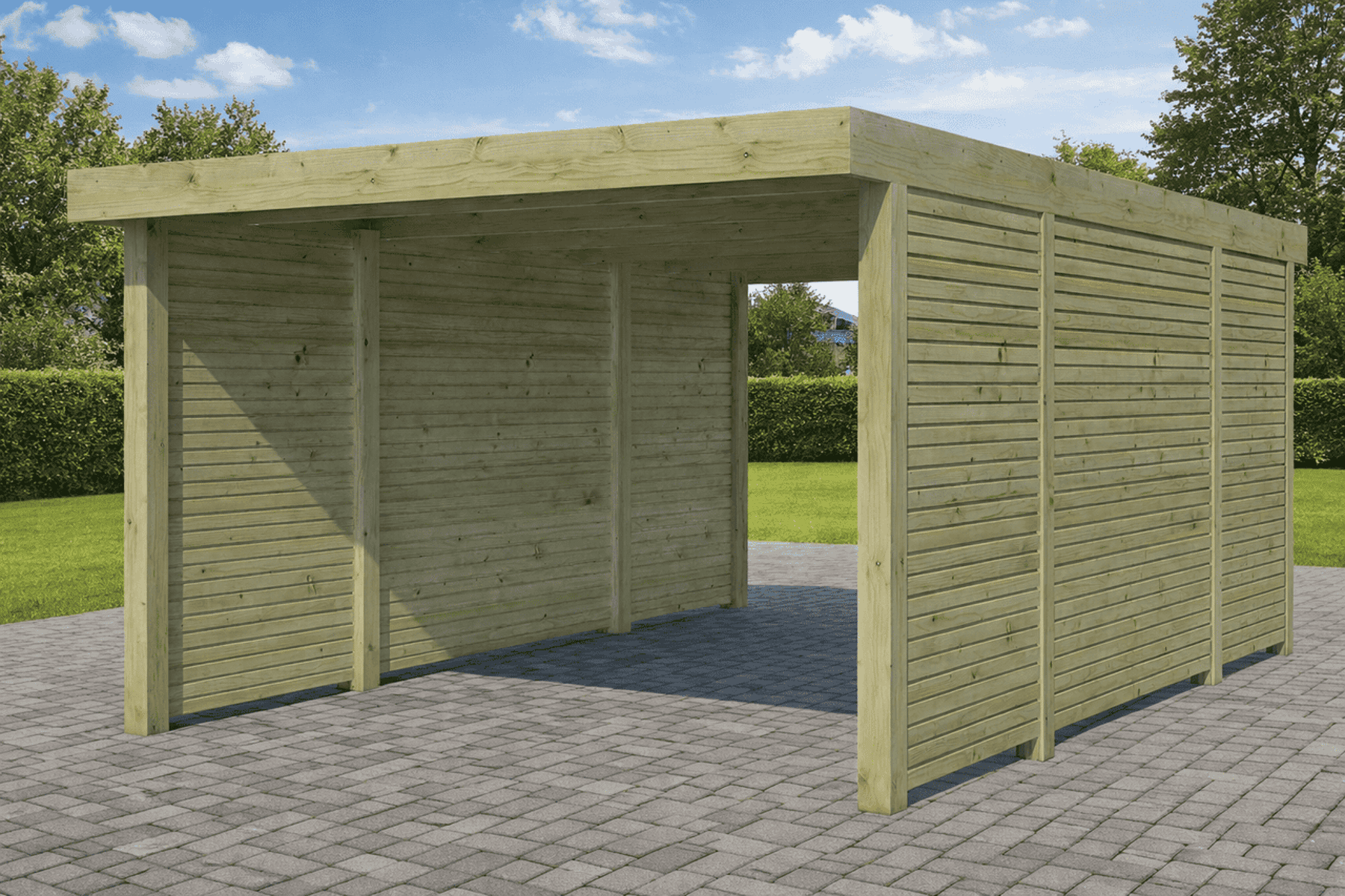 Carport Combi C Laura 13,5 m² inkl. Polyester-Wellplatte
