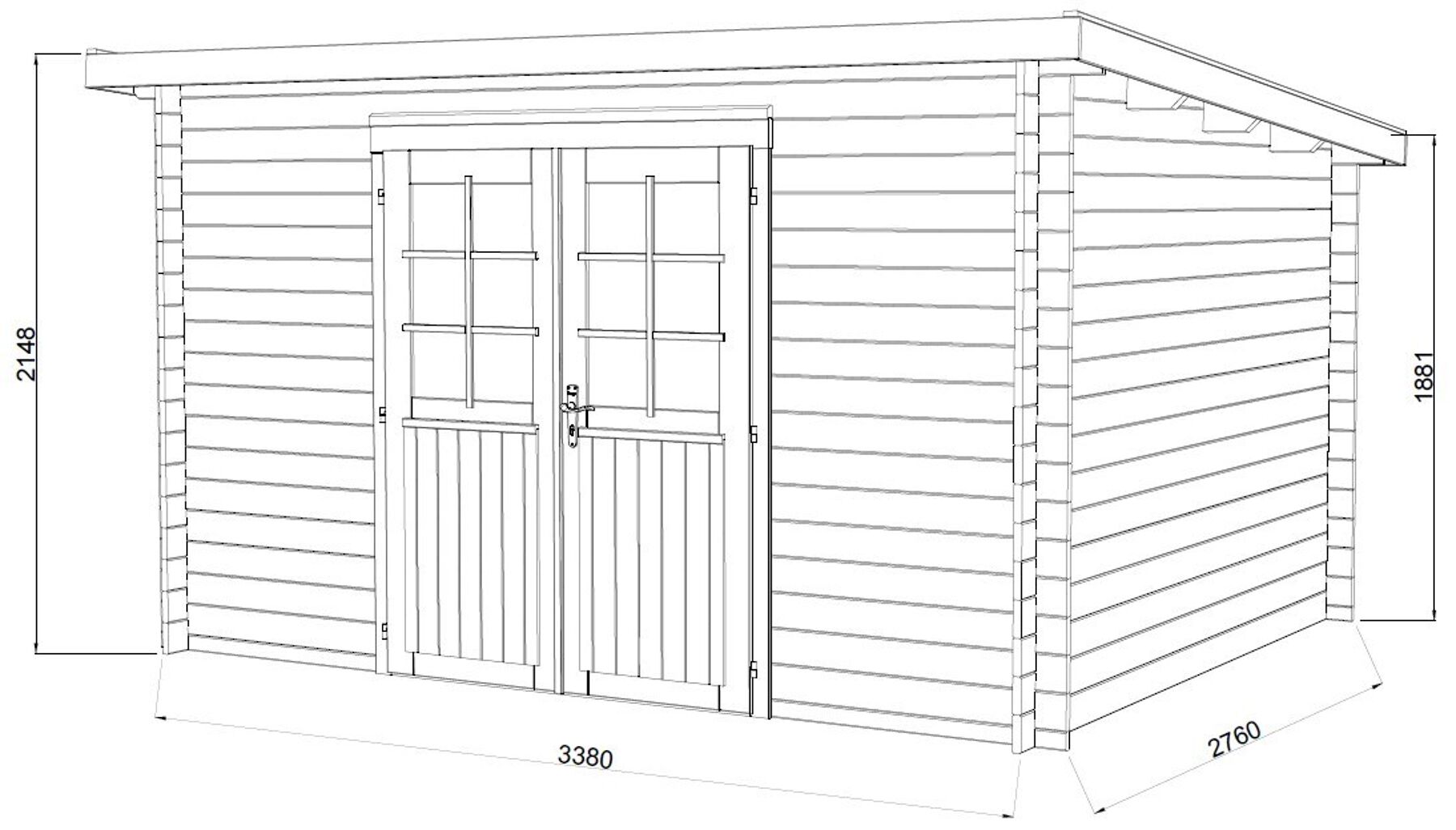 Gartenhaus Alice 9,0 m² mit Trapezblech Braun