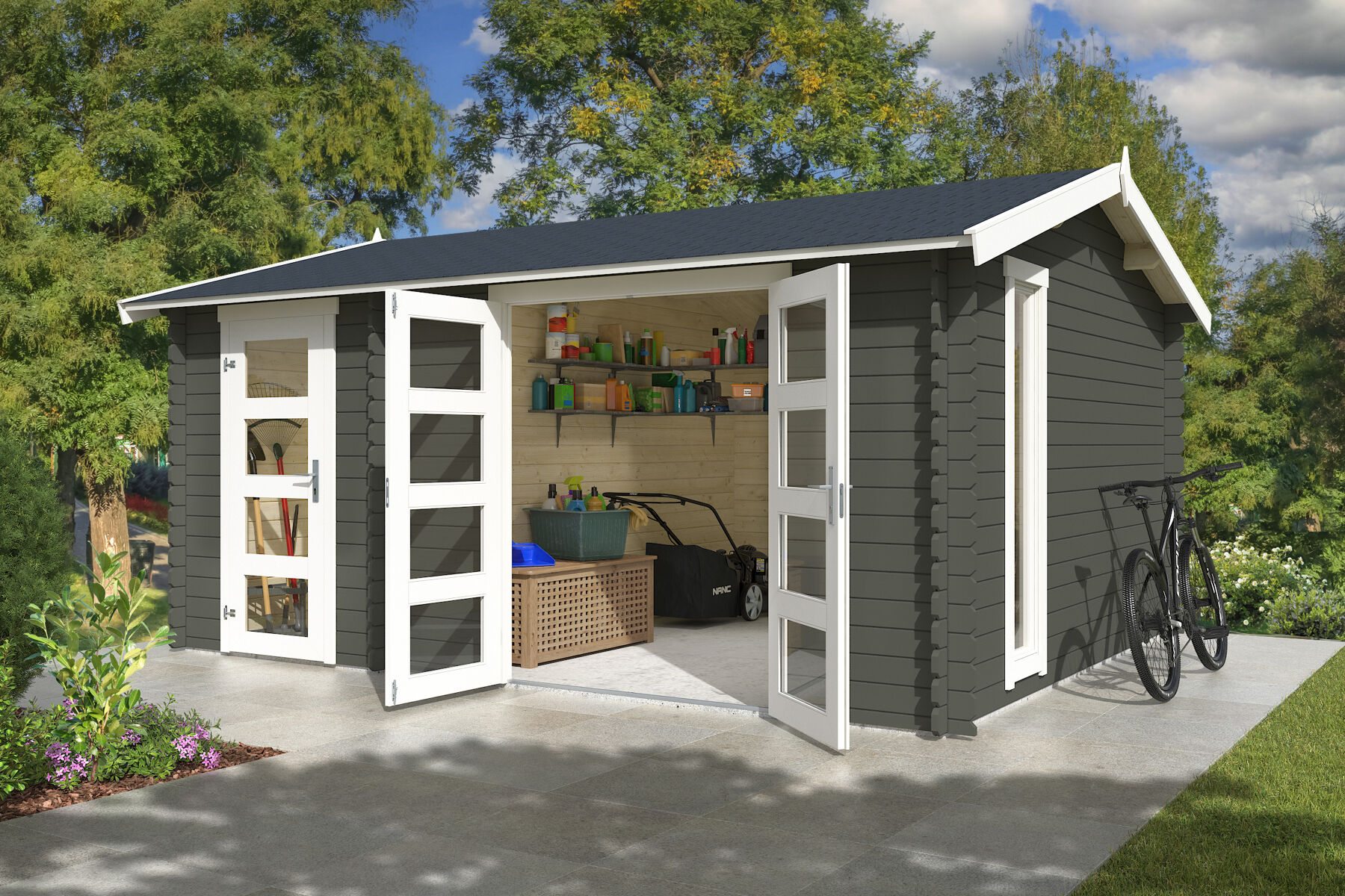 Garage, Fahrrad, Rad, Rasenmäher, Wohnen