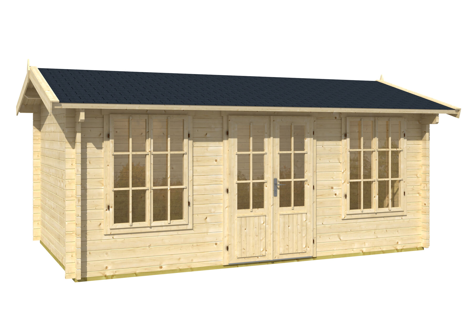 Gartenhaus Pembrokeshire 53 mit Trapezblech Dach Silber