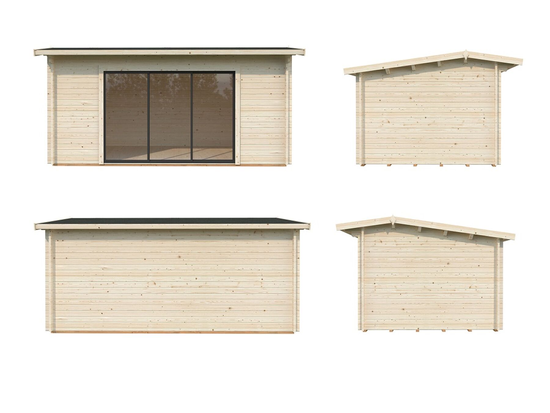 Modernes Gartenhaus Ines 13,7 m² mit Schiebetür