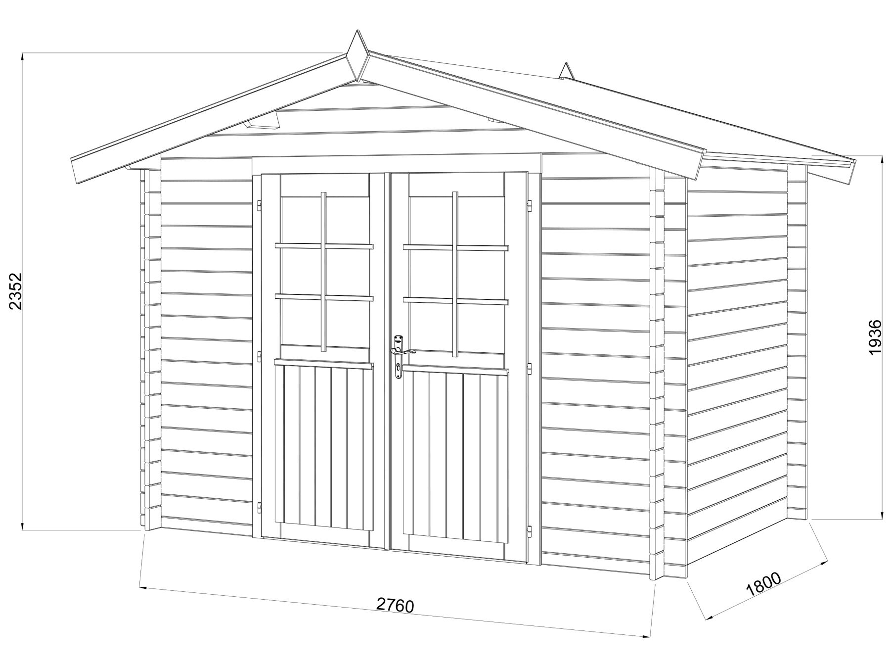 Gartenhaus Valentine 4,7 m² Braun