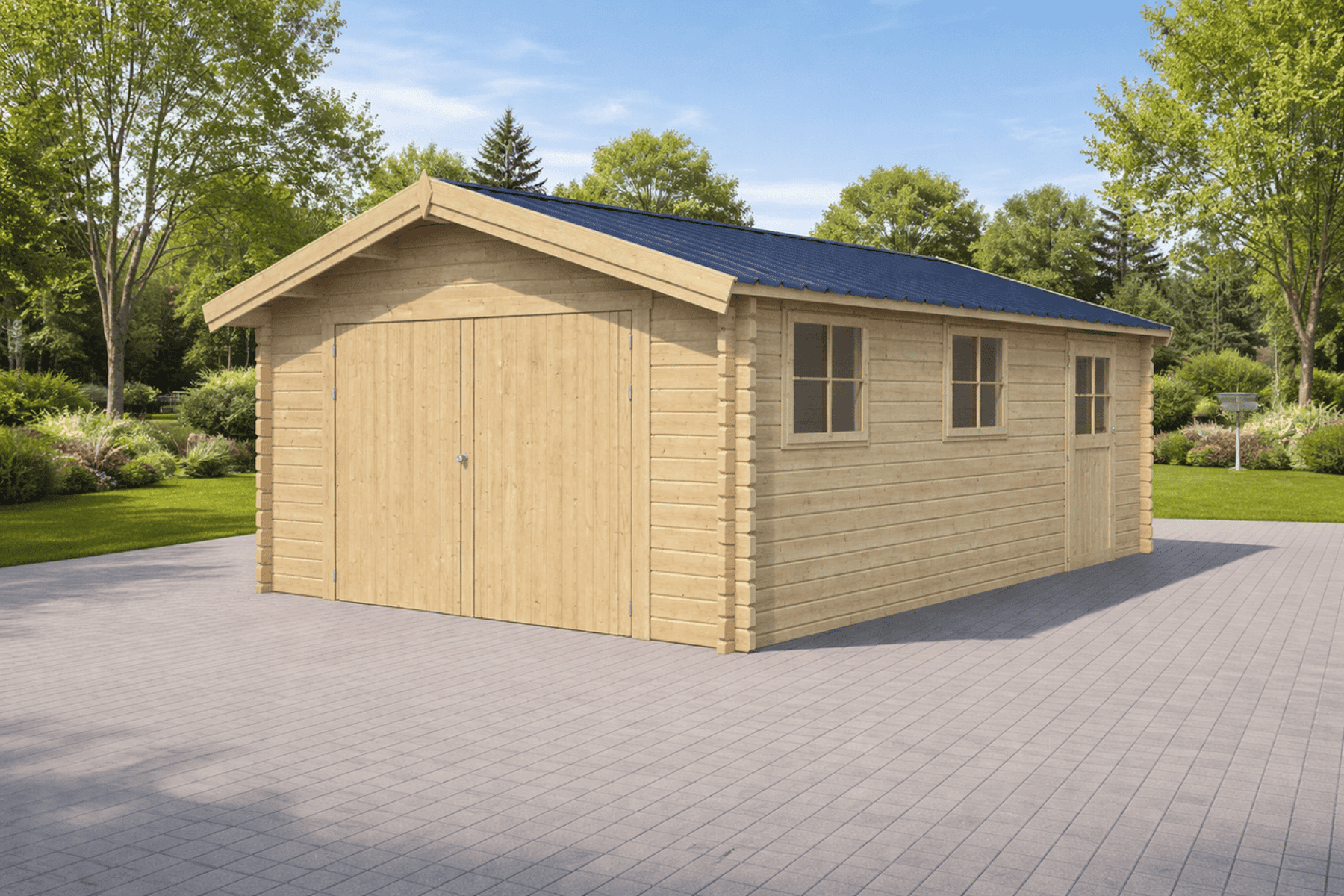 Garage Tristan 3 - 19,1 m² inkl. Trapezblechdach Anthrazit Garage Tristan 3 - 19,1 m² inkl. Trapezblechdach Anthrazit