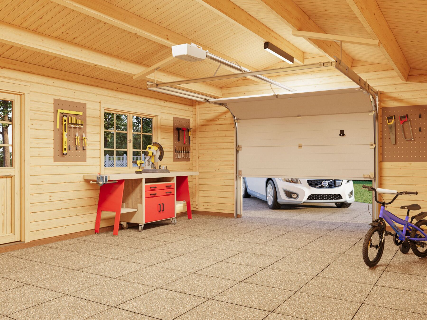 Drinnen, Innenarchitektur, Garage, Fußboden, Rad
