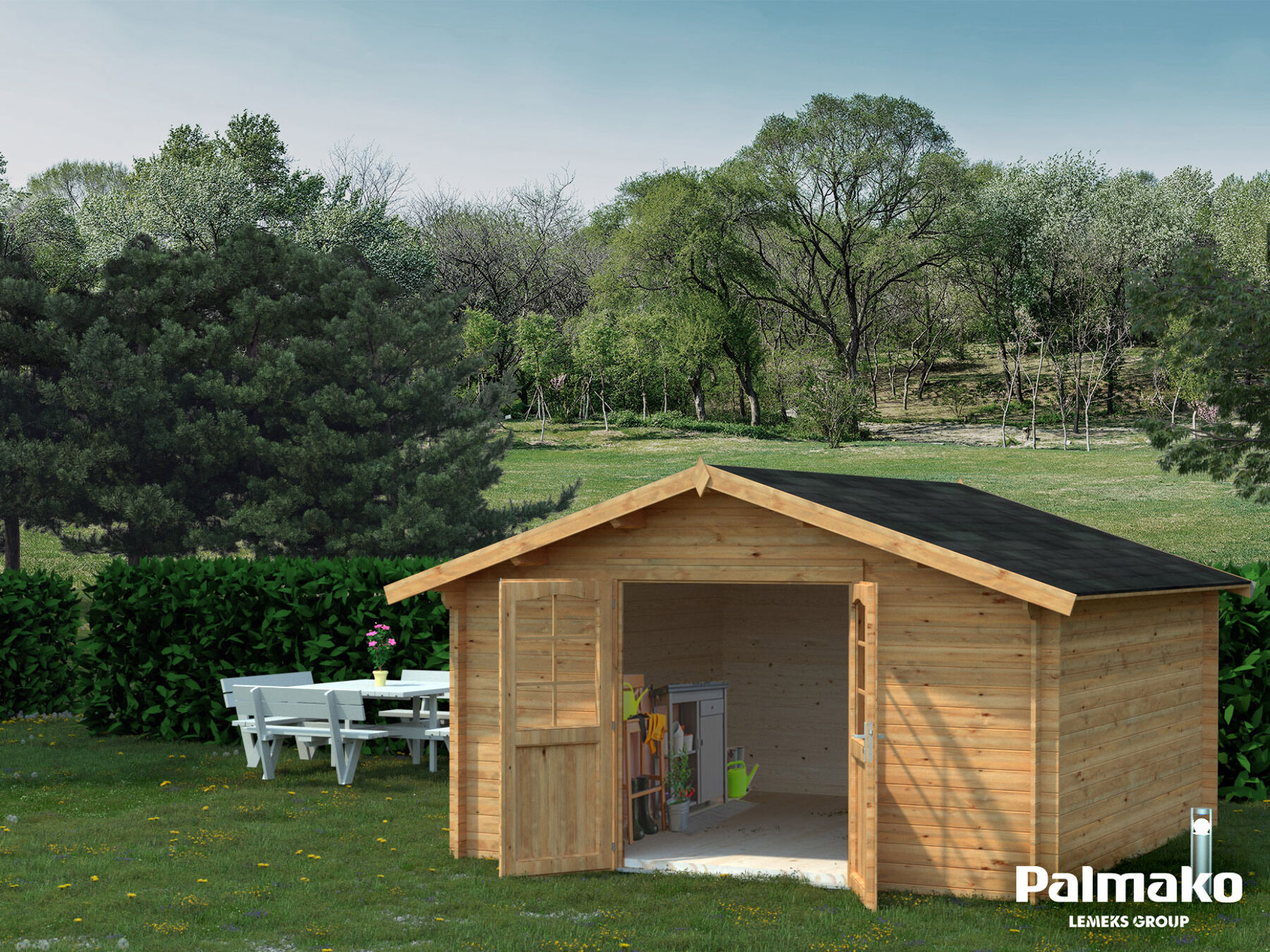 Gartenhaus Lotta 13,9 m² Hellbraun