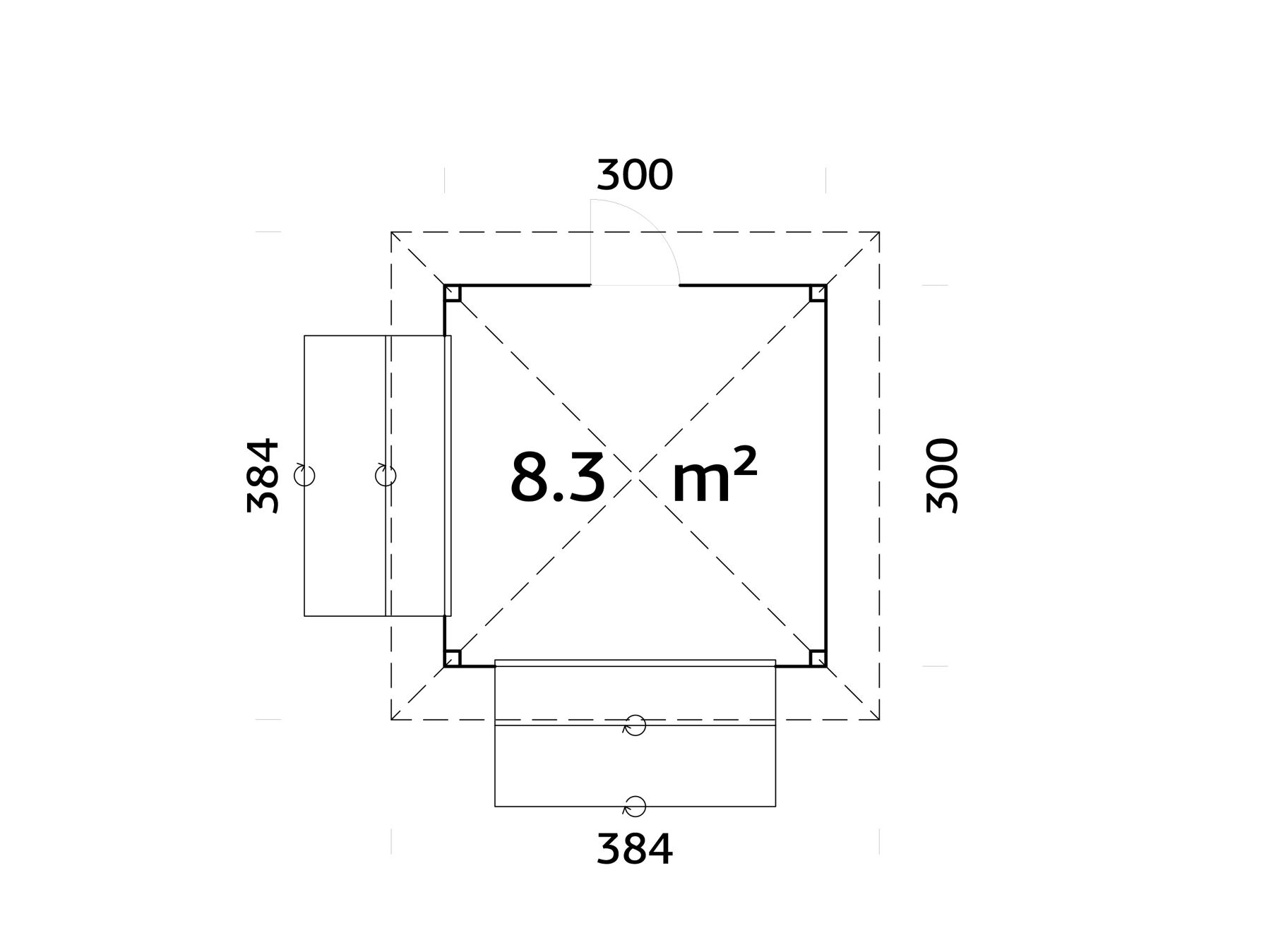 Pavillon Bianca 8,3 m² Marktstand Set 105