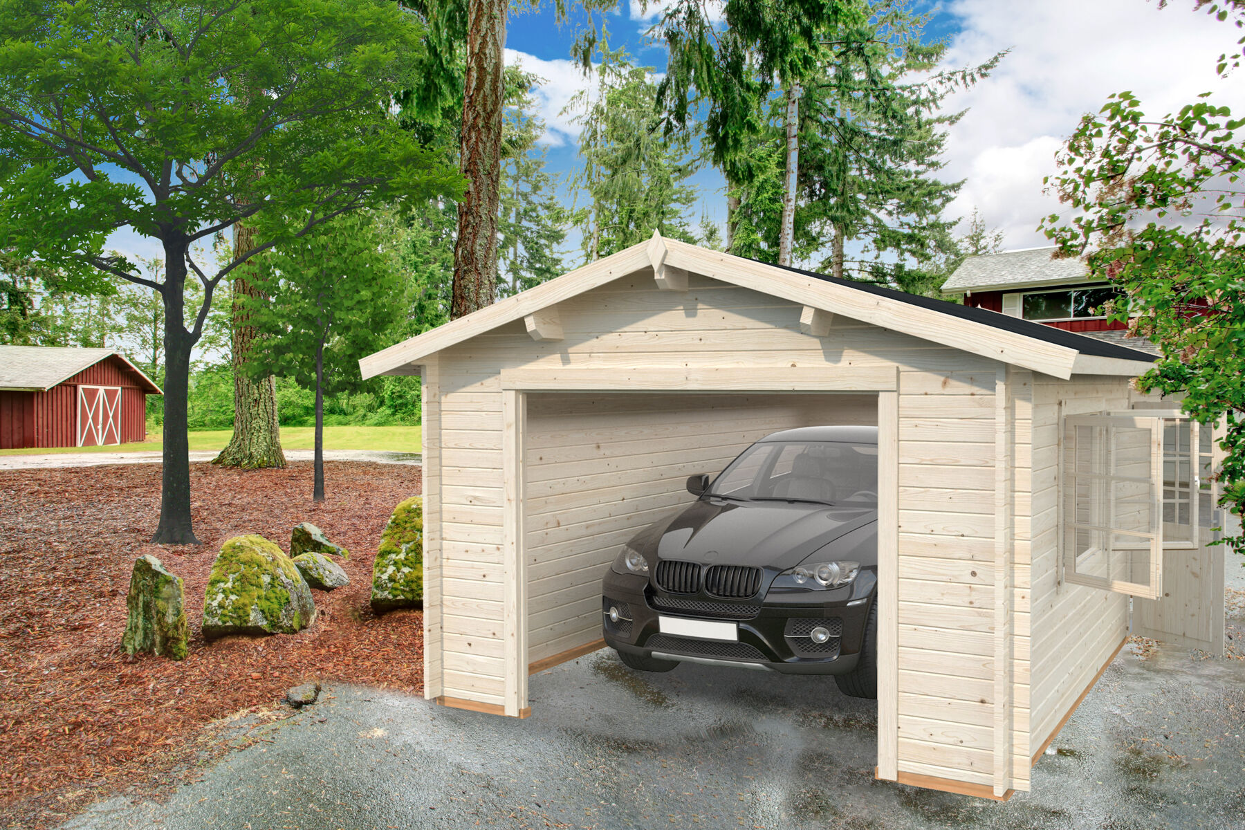 Holzgarage Roger 19,0 m² Ohne Tor
